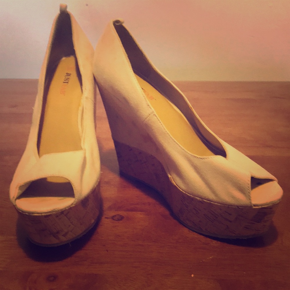 Beige wedges